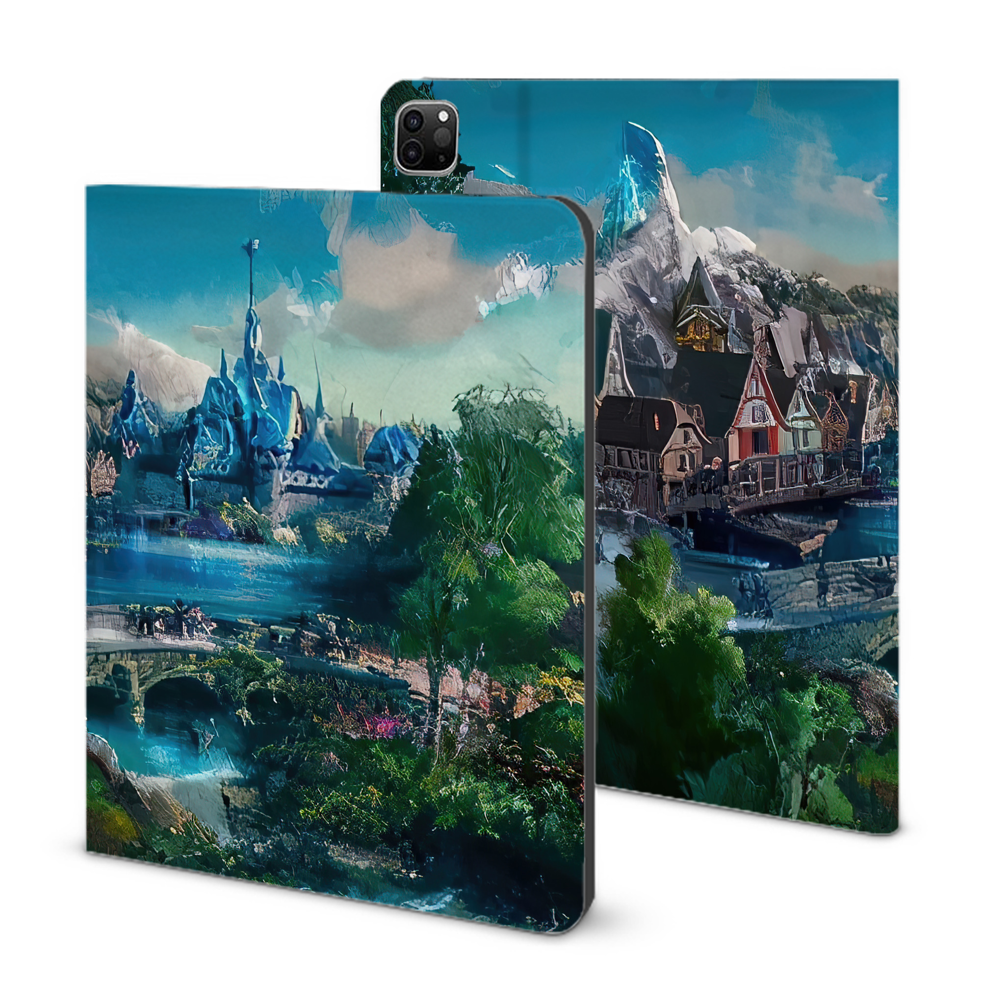 （画像用） アナと雪の女王 アンナ エルサ Frozen Anna Elsa IPad ケース ブック型 PUレザー TPU 耐衝撃 軽量 薄型 ペン収納なし 全面保護 IPad 各モデル対応